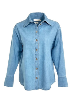 Denim Button-Up Shirt Light Blue