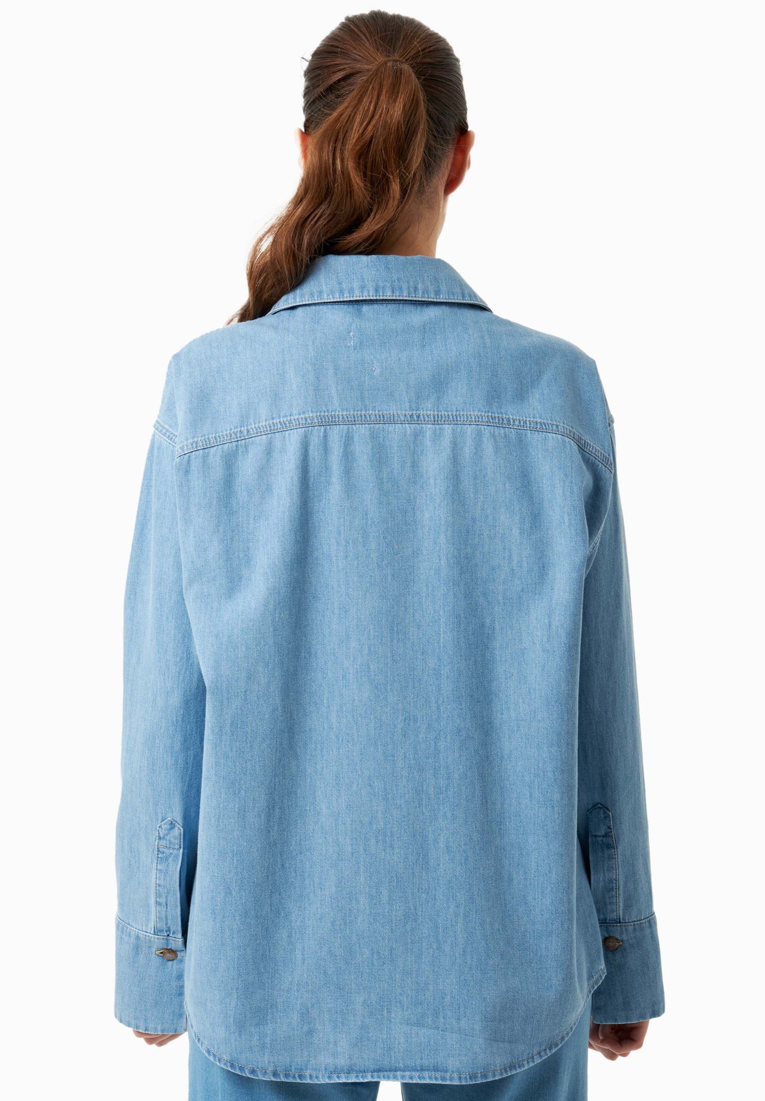 Denim Button-Up Shirt Light Blue