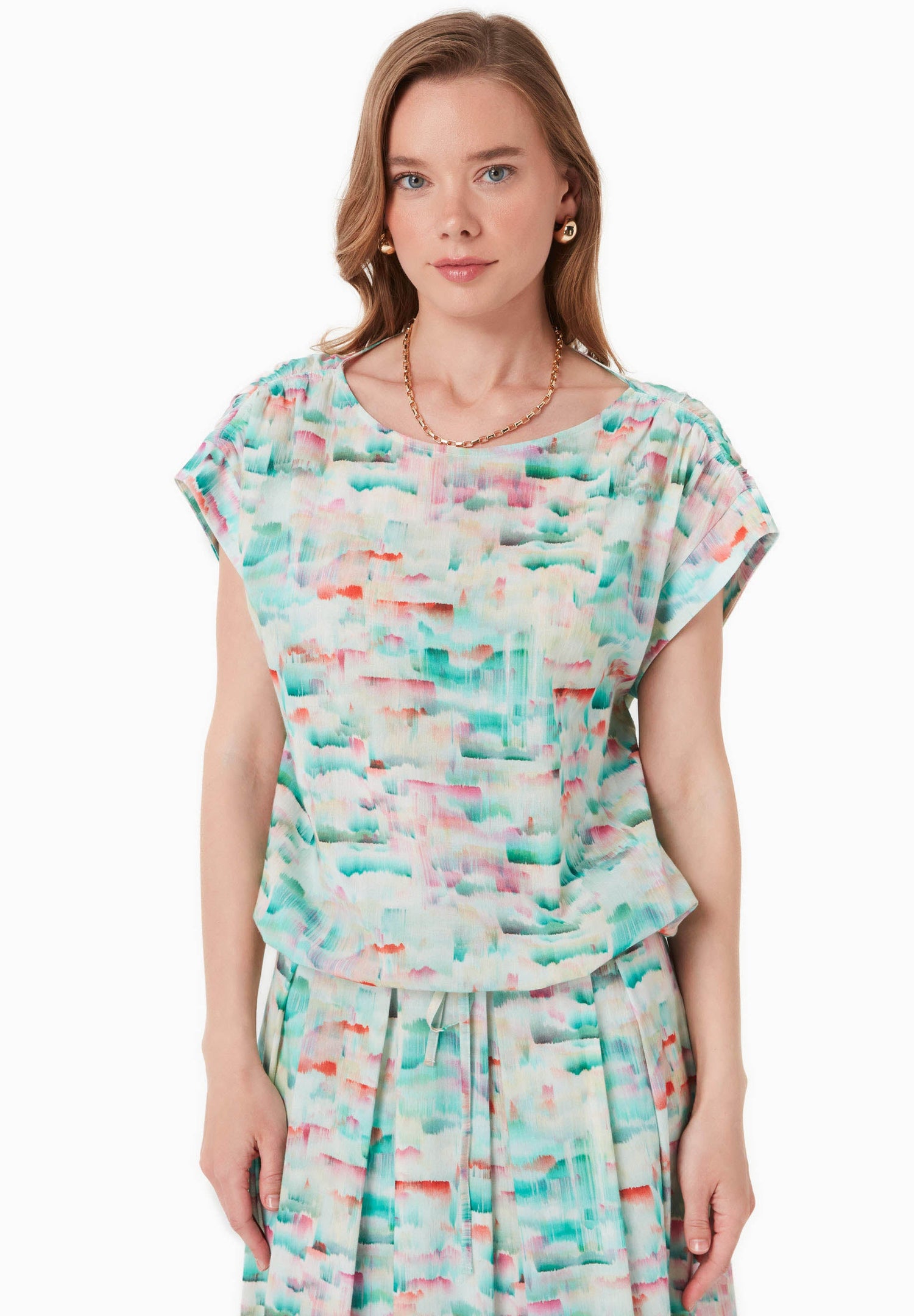 Crinkle Voile Blouse Brushed Effect