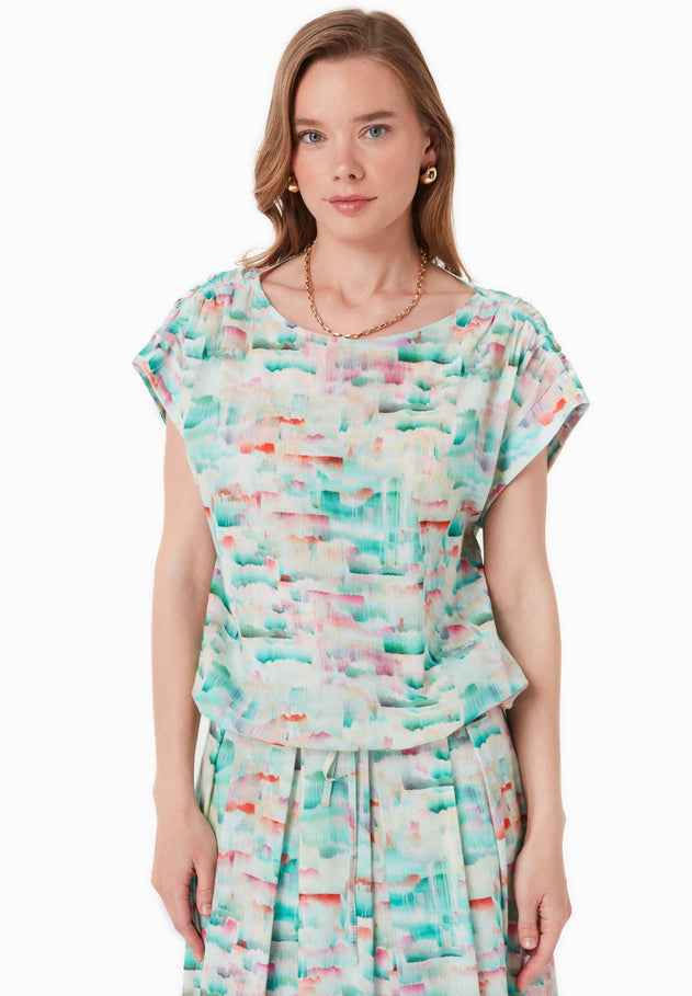Crinkle Voile Blouse Brushed Effect