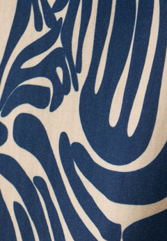 Patterned Viscose Blend Blouse Abstract Blue