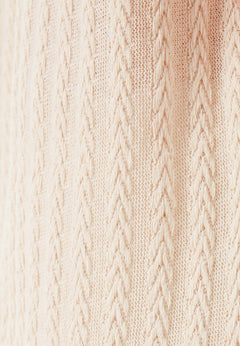 Fantasy Cotton Knit Short Sleeve Top Natural