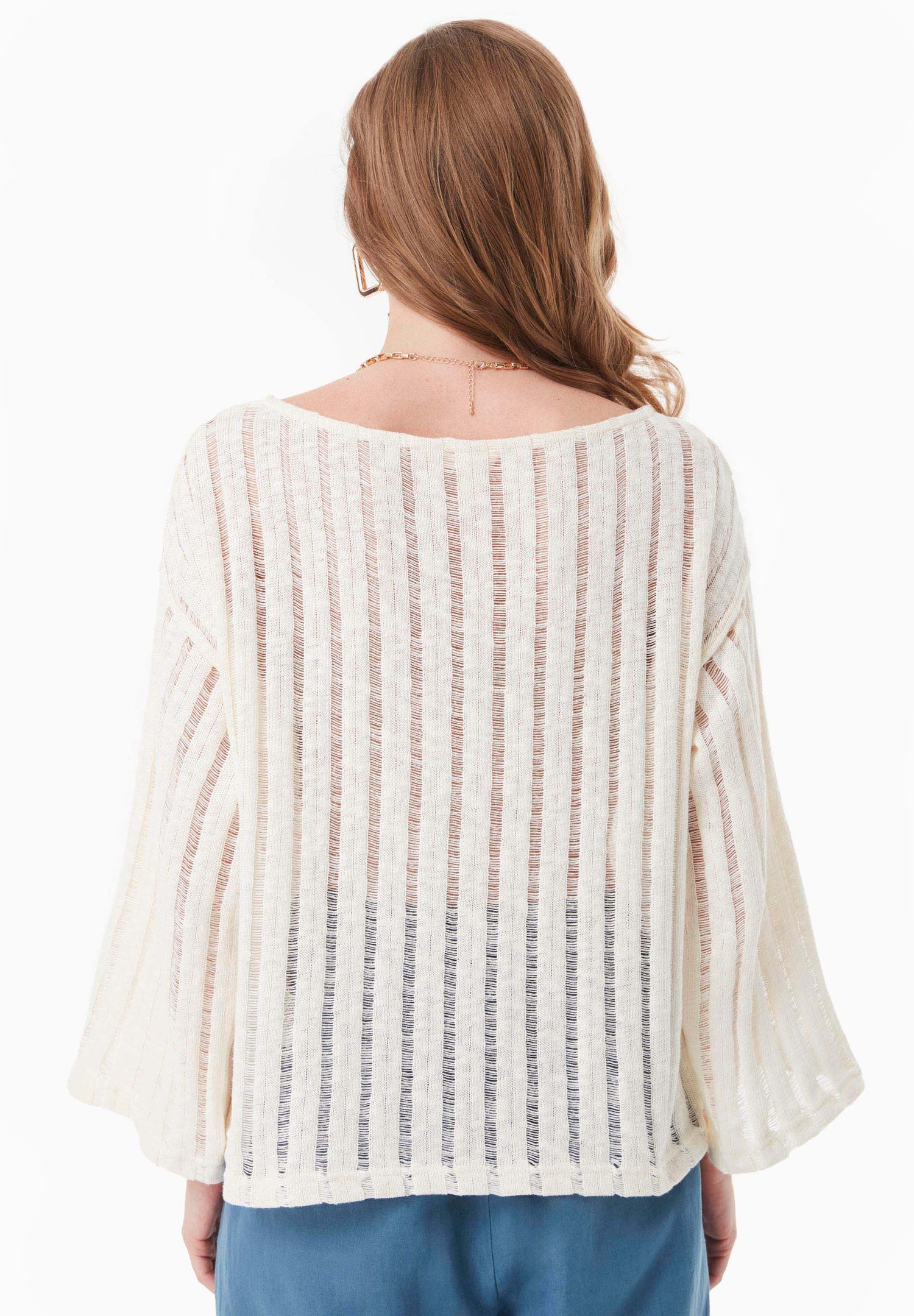 Fantasy Knit Long Sleeve Top Natural