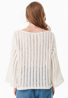 Fantasy Knit Long Sleeve Top Natural
