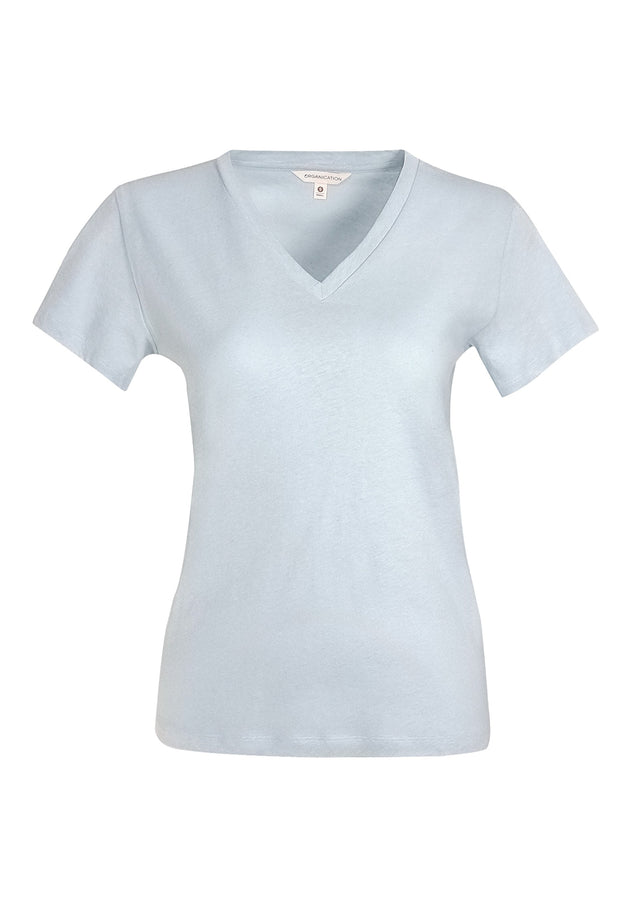 V-Neck T-Shirt Niagara Blue