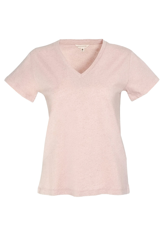 V-Neck T-Shirt Pastel Pink