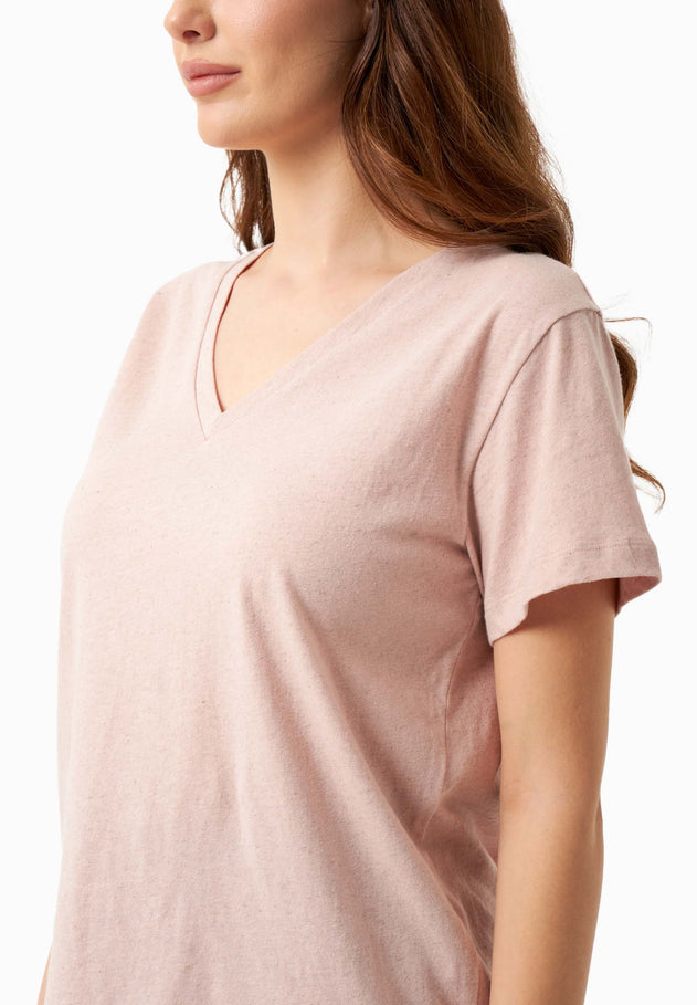 V-Neck T-Shirt Pastel Pink