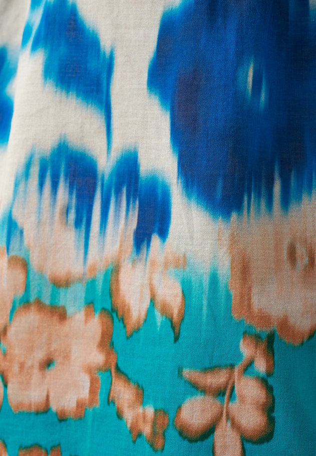 Organic Cotton Voile Blouse Blurry Flowers