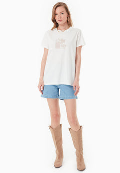 Floral Print T-Shirt Off-White