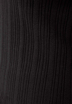 Jacquard Rib Short Sleeved Top Black