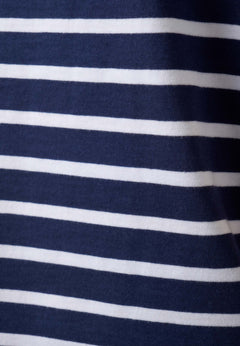 Striped Organic Cotton T-Shirt Off White/Dark Navy