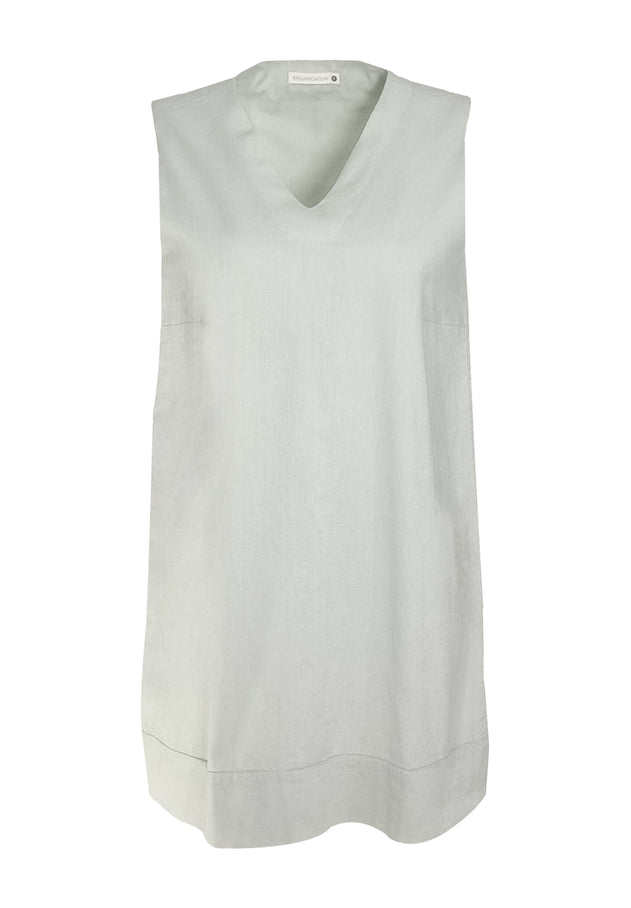 Sleeveless Linen Blend Mini Dress Green Moss