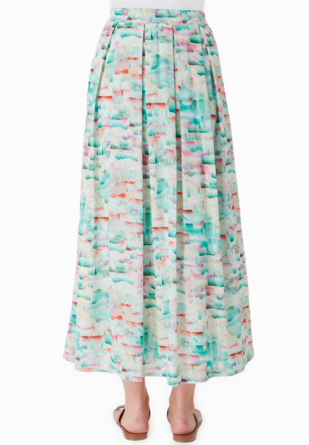 Long Crinkle Voile Skirt Brushed Effect