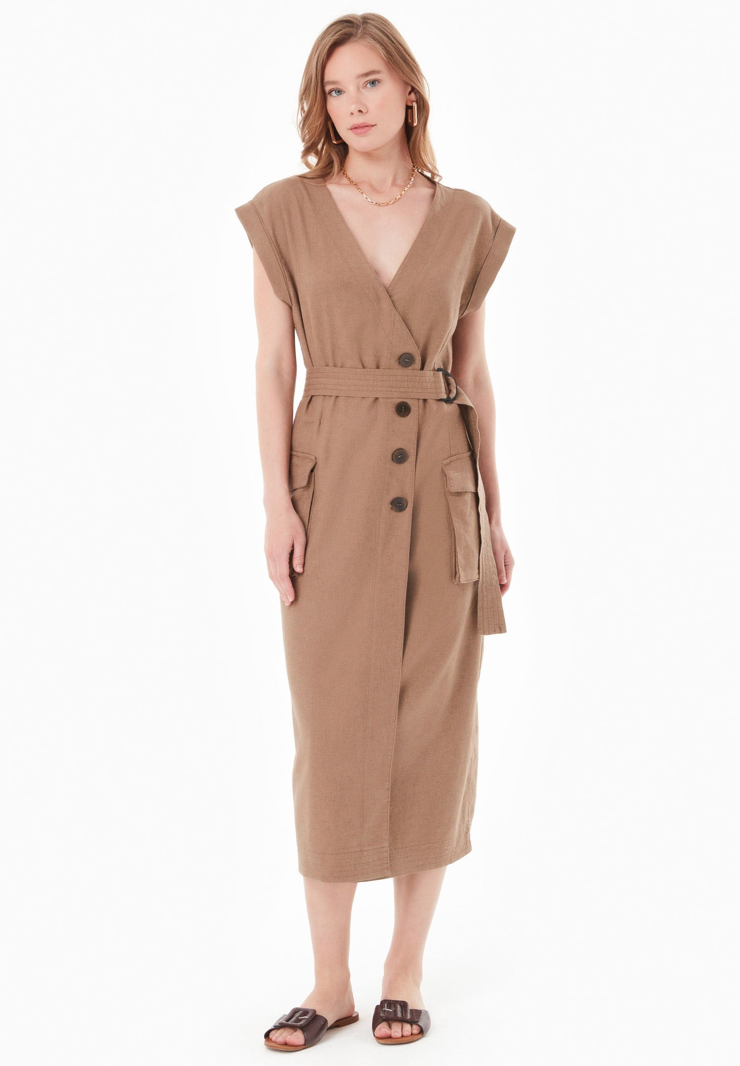 Belted Cargo Dress Caribou