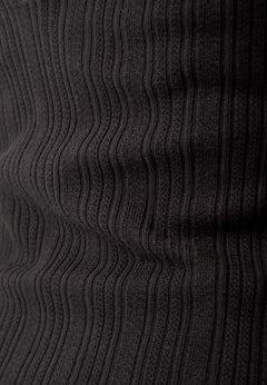 Jacquard Rib V-Neck Dress Black