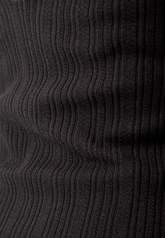 Jacquard Rib V-Neck Dress Black