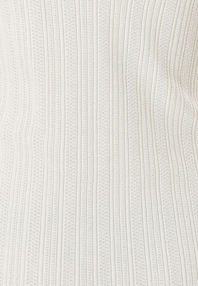 Jacquard Rib V-Neck Dress Off White
