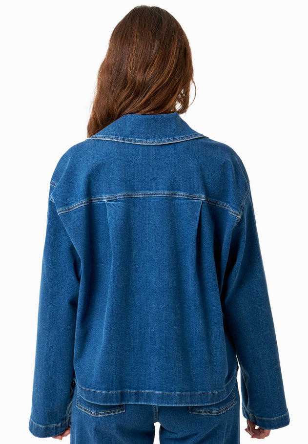 Women's Denim Organic Cotton Jacket Medium Blue