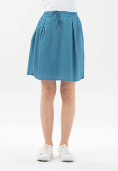 Lyocell Mini Skirt With Drawstring Ocean