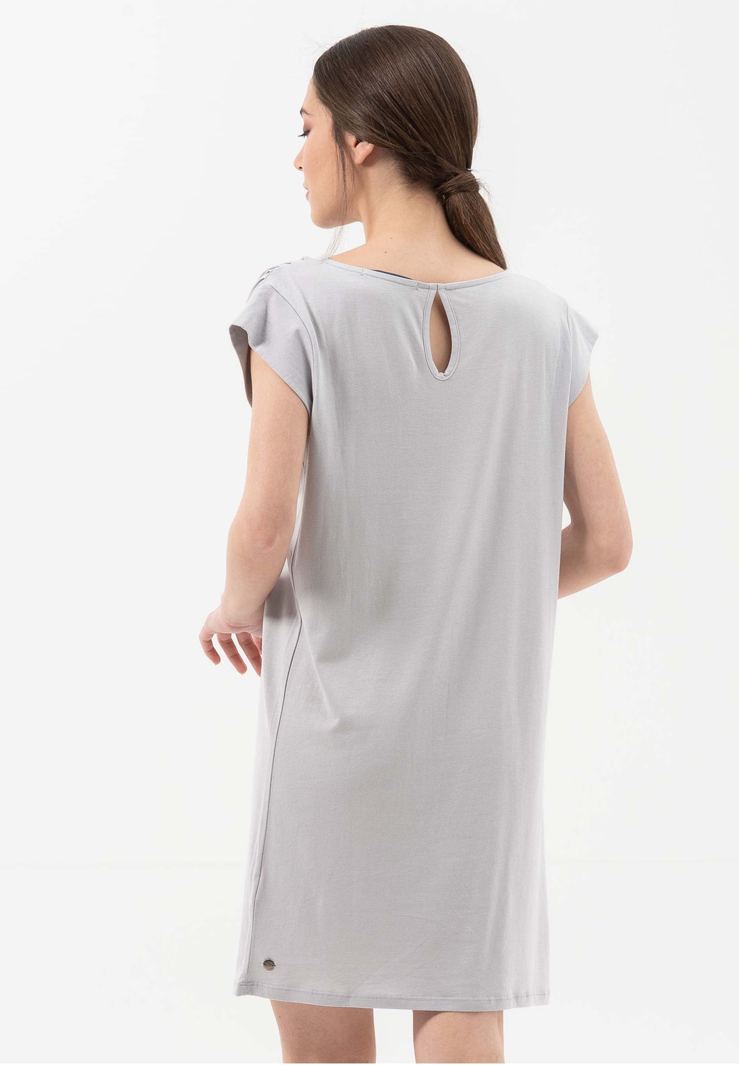 Lyocell Blend Jersey Mini Dress Cloud Grey