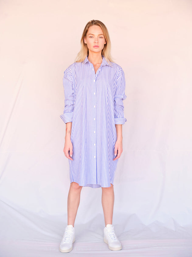 Organic Cotton Shirt Dress Stripes