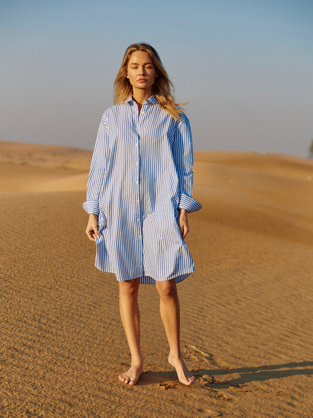 Organic Cotton Shirt Dress Stripes