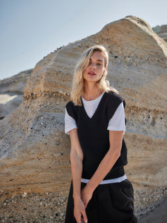 Knitted Vest In Merino Wool
