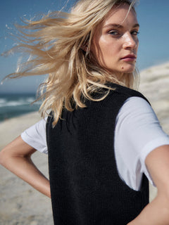 Knitted Vest In Merino Wool