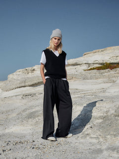 Knitted Vest In Merino Wool
