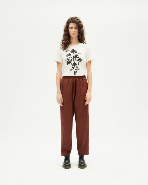 Esther Lyocell Blend Pants Brown