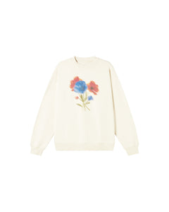 Jimena Blurry Flower Sweatshirt White