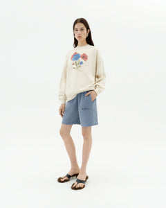 Jimena Blurry Flower Sweatshirt White