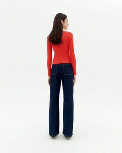 Susan Longsleeve Top Fiery Red