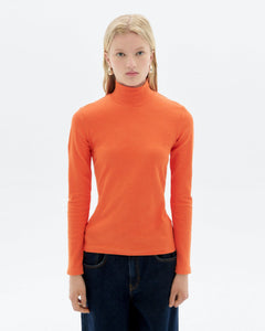 Aine Turtleneck Top Orange Hemp