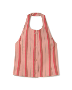 Melo Buttoned Halter Top Striped