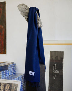 Woven Merino Wool Scarf Blue