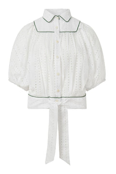 Magic Organic Cotton Broderie Anglaise Blouse White