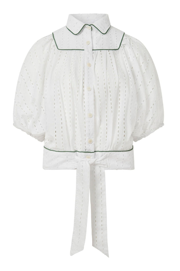 Magic Organic Cotton Broderie Anglaise Blouse White