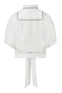 Magic Organic Cotton Broderie Anglaise Blouse White