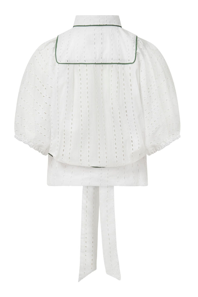Magic Organic Cotton Broderie Anglaise Blouse White