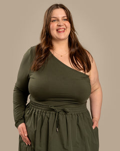 One-Shoulder Shirt Khaki