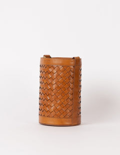 Zola Woven Leather Bag Cognac Brown