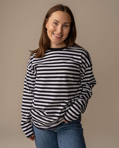 Muisto Long T-Shirt Black/White Stripe