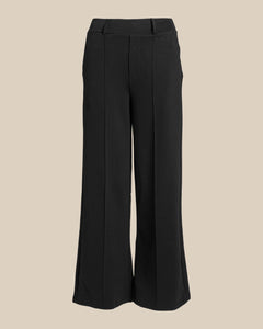 Wide Leg Pleated Pants Black