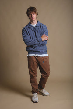 Men's Sauce Pigment Quarter Zip Sweater Faded Navy