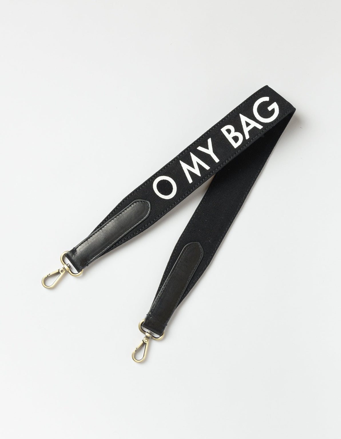 Shoulder Canvas Logo Strap Black & Black Classic Leather