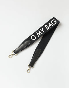 Shoulder Canvas Logo Strap Black & Black Classic Leather
