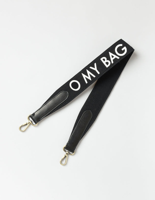 Shoulder Canvas Logo Strap Black & Black Classic Leather