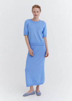 Knitted Cotton Top and Skirt Set