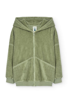 Kid's Helmi Terry Hoodie Green